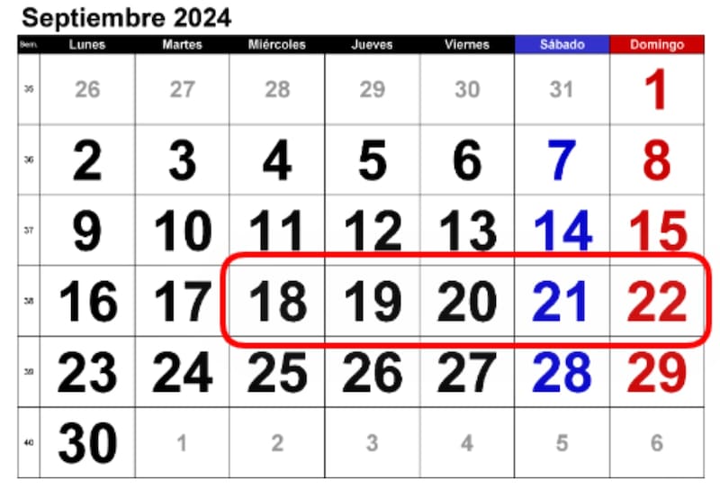Mejor te pones a juntar pronto ya que las Fiestas Patrias del 2024 vienen de lujo y en versión XXL | Foto: Calendarpedia