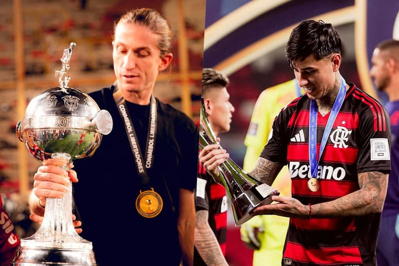 Está en suspenso su continuidad en Flamengo. Foto: Instagram Filipe Luis y Erick Pulgar