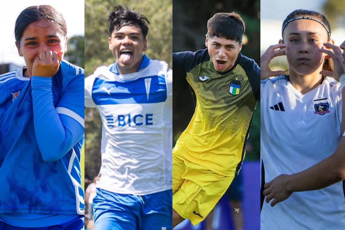 Desde hoy, jueves 4 de diciembre, hasta la mañana de este sábado, se disputarán las finales del fútbol formativo en Chile. Fotos: Universidad de Chile Femenino, Cruzados, O'Higgins y Colo Colo Femenino.