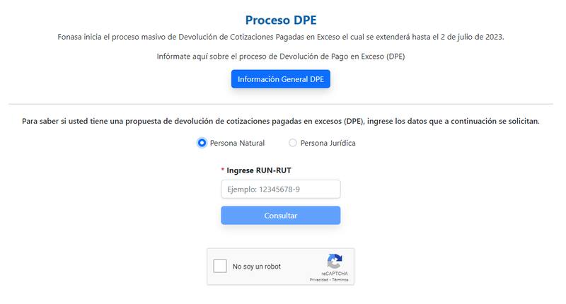 Ingresa al sitio web de Fonasa para acceder a la propuesta de devolución por cotizaciones pagadas en exceso. Gráfica: Fonasa.