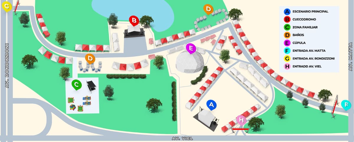 Este es el mapa oficializado por la organizadora del evento. Foto: TicketPlus.