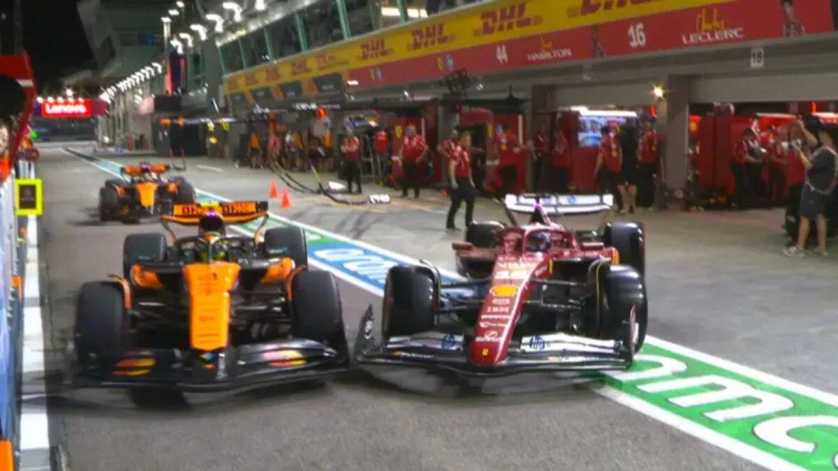 VIDEO | ¡Se equivocó, lo hizo mal! El insólito accidente de Leclerc con Norris en la Fórmula 1