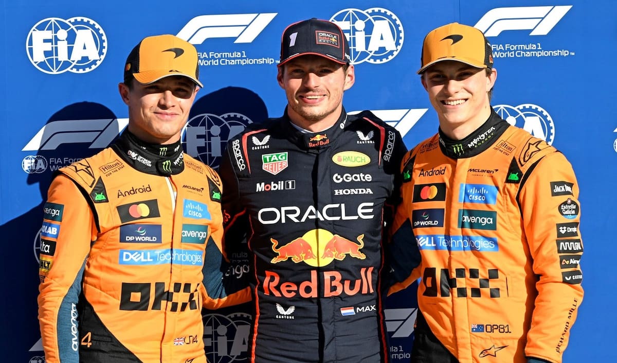 Lando Norris, Max Verstappen y Oscar Piastri se pelean el título mundial. EFE