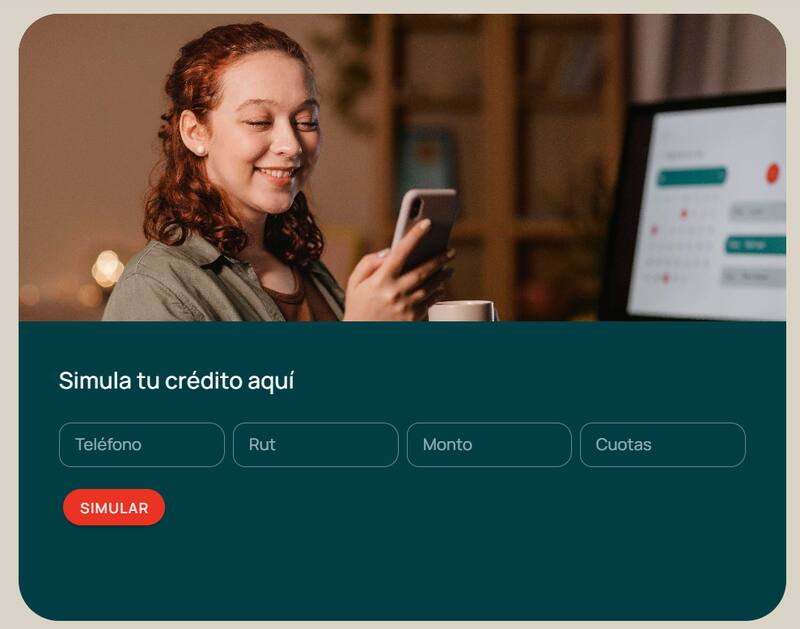 Así es el formulario de simulación de Crédito Universal de Consumo de Coonfia.