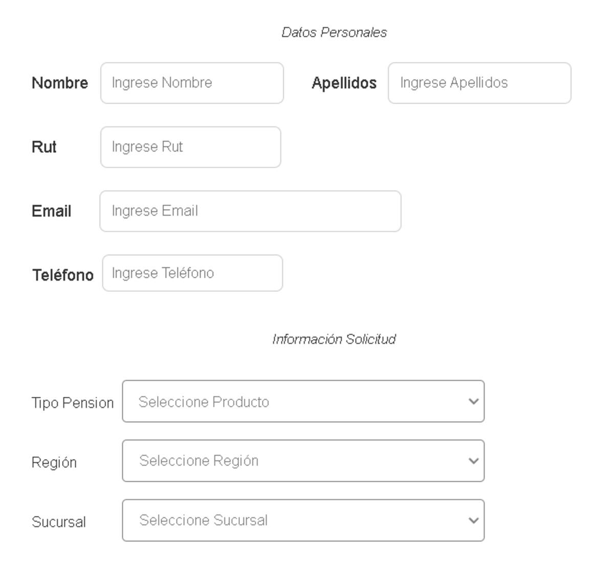 Formulario de solicitud Crédito para Pensionados Detacoop.