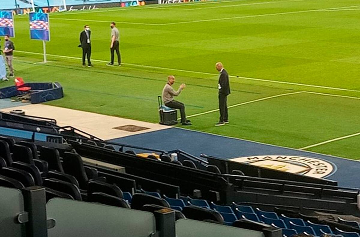 La amistosa charla de Guardiola y Zidane luego del triunfo del Manchester City