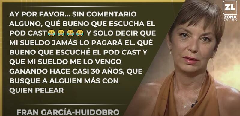 Fran García-Huidobro respondió con todo a Sebastián Ramírez.