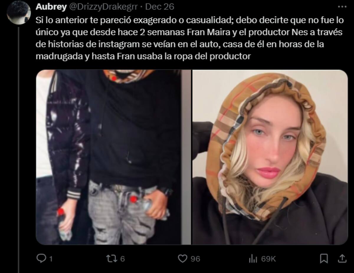 habría sido vista con ropa del productor de Cris Mj.