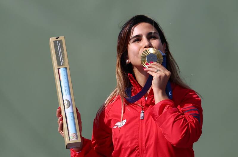 Francisca Crovetto, la olímpica. Nunca antes una mujer chilena ganó una medalla de oro en unos juegos olímpicos. Foto: EFE.