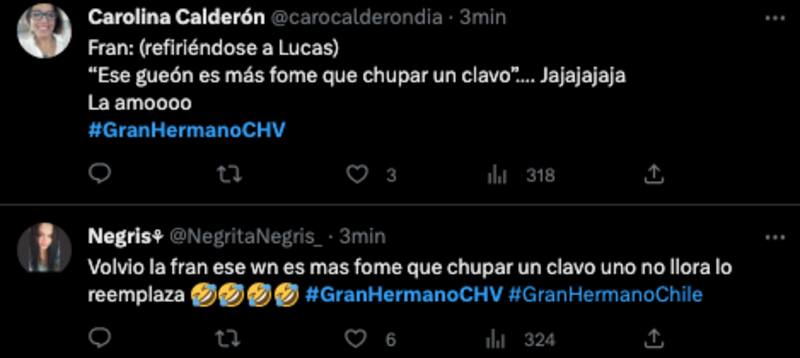 Reacciones a la confesión de Francisca Maira. Foto: Twitter.