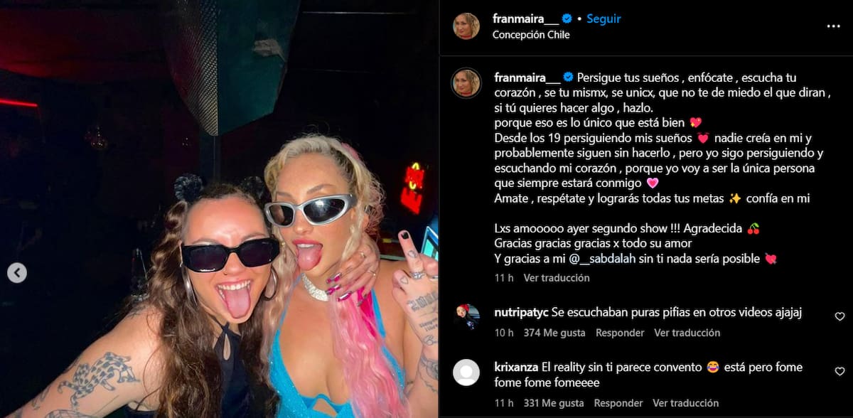 Francisca Maira en Instagram