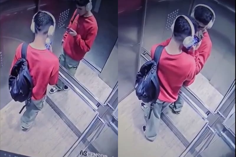 Las cámaras del ascensor captaron al joven abandonando su departamento la noche del viernes 23 de mayo.