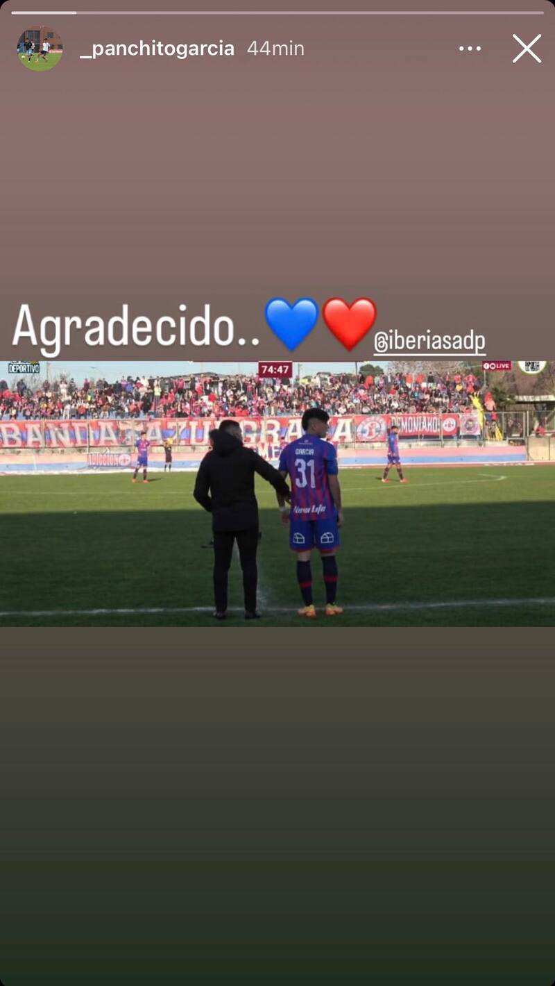 Captura de la historia de Instagram de Francisco García (@_panchitogarcia).