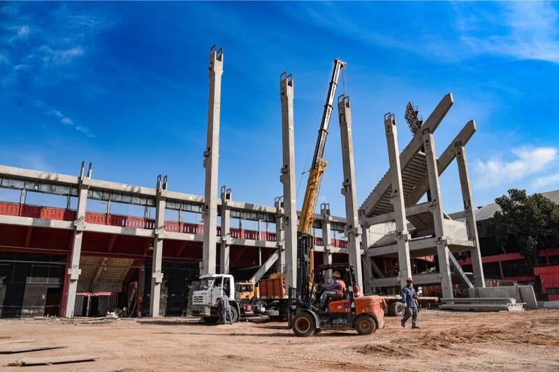 La construcción de la nueva tribuna del estadio de Newell´s Old Boys.