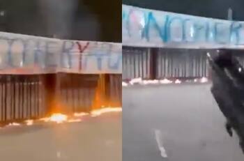 Tensión antes del Superclásico: fuego, lienzos y disparos de barristas de la U en el Monumental