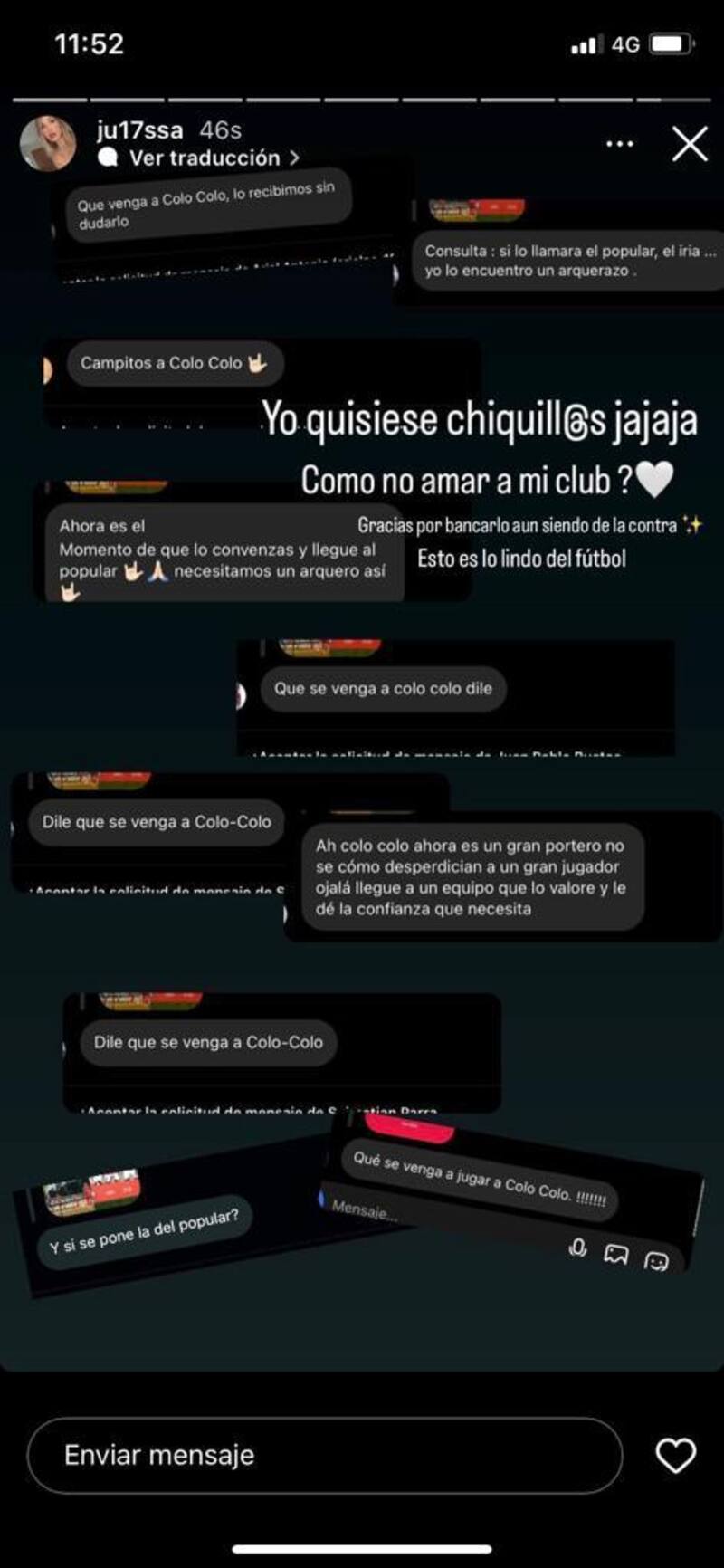 Hinchas de Colo Colo piden a Cristóbal Campos en el Cacique, tras su salida de la U.