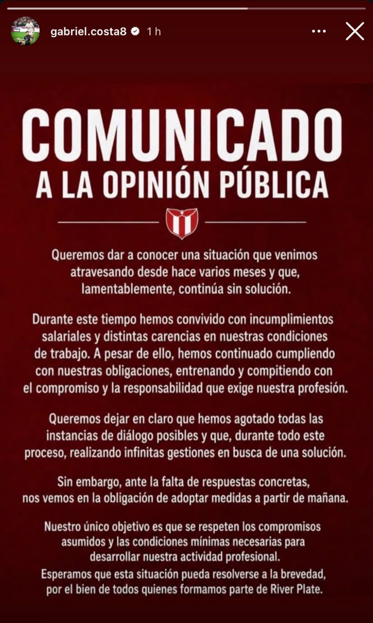 El volante vive un mal momento en Uruguay.