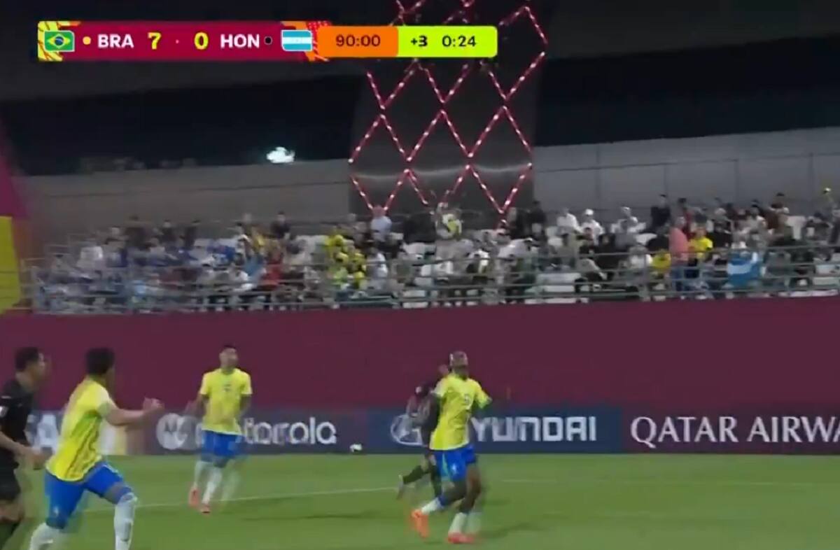 marcó el séptimo de Brasil sobre Honduras en el Mundial Sub 17. Foto: Captura