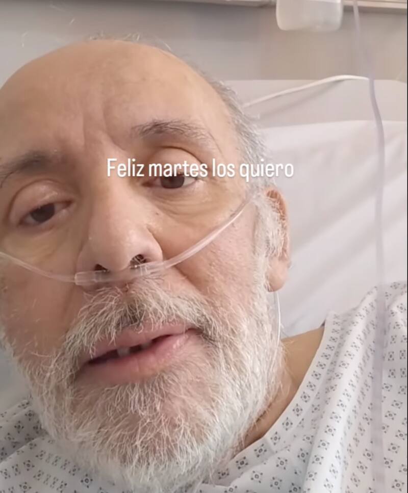 Gabriel Prieto reportándose desde el hospital con sus seguidores en febrero. Créditos: Instagram.