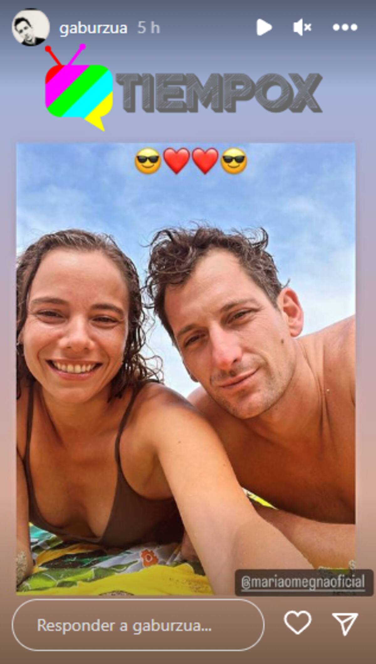 El actor nacional compartió una postal junto a su polola, María Gracia Omegna. Créditos: Instagram.