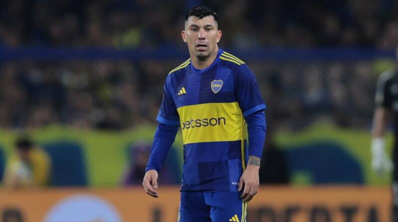 Gary Medel con la camiseta de Boca Juniors.