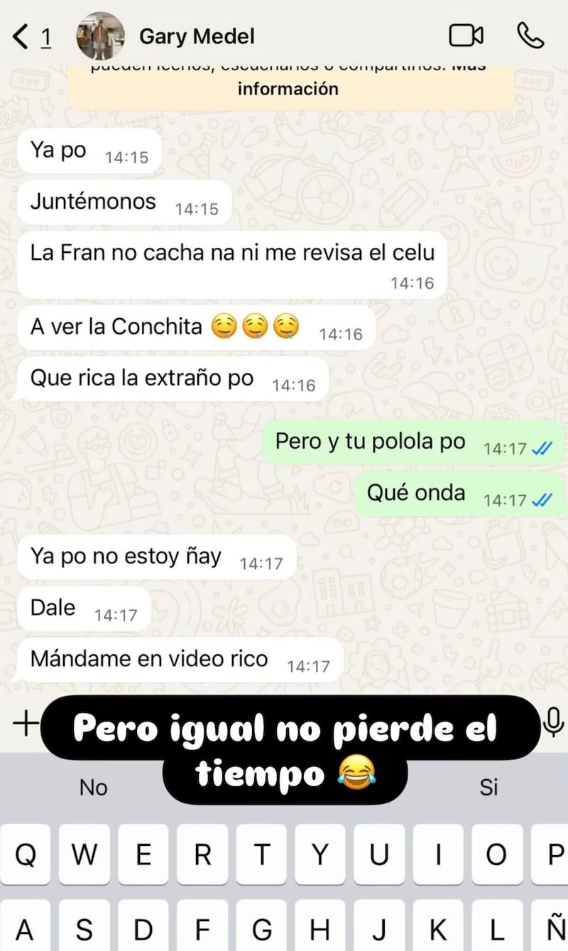 El futbolista y su comprometedor chat con desconocida mujer.