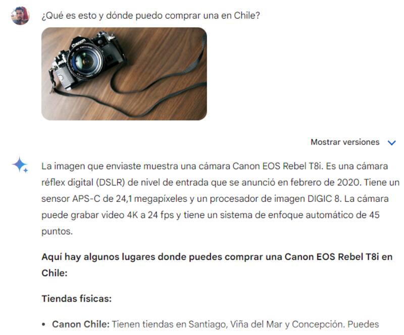 Ejemplo de respuesta de la IA.