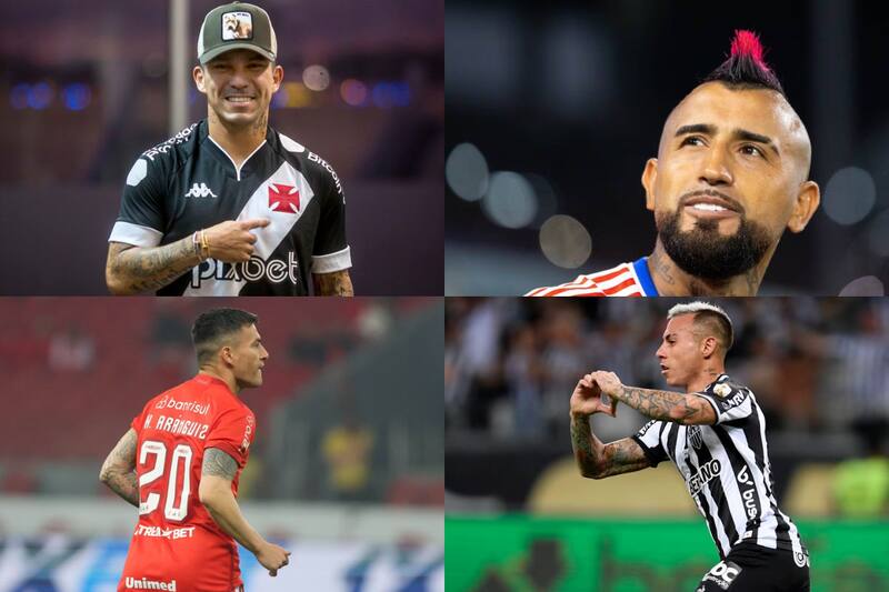 Eduardo Vargas, Charles Aránguiz, Gary Medel y Arturo Vidal se enfrentan en la temporada del fútbol brasileño.