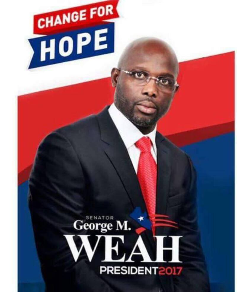 Afiche del ex Balón de Oro como candidato presidencial.