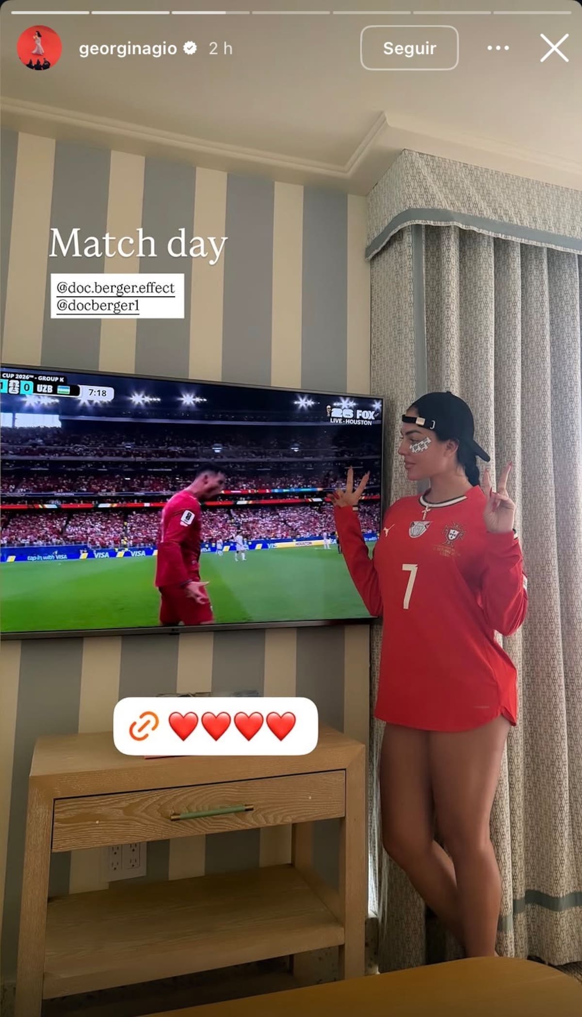 Así festejó Georgina los goles de Cristiano Ronaldo.