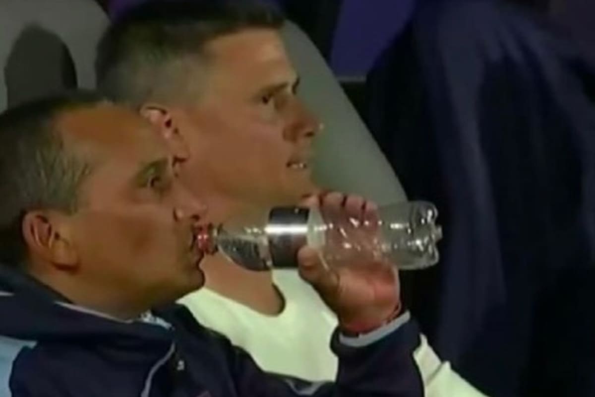 El DT argentino junto a Iván Sandrock.