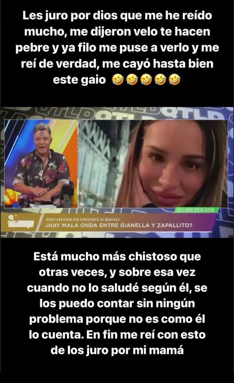 Gianella Marengo se descarga en redes sociales.