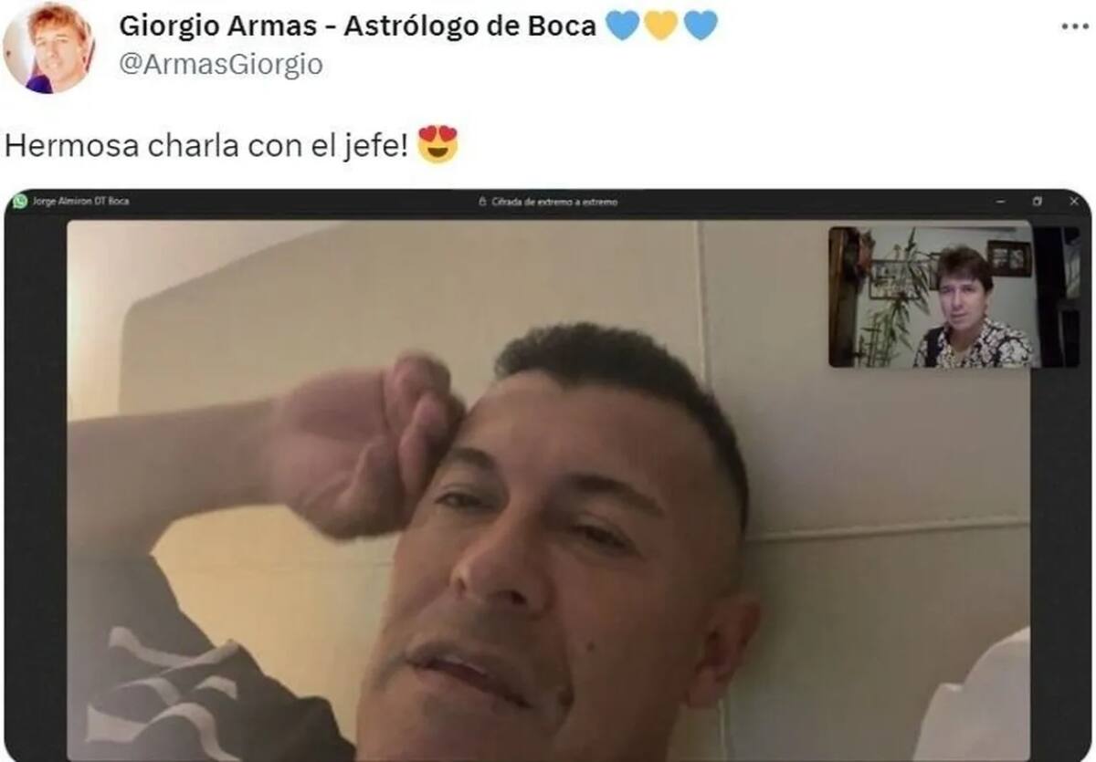 Giorgio Armas publicó uno de los contactos que tuvo con Jorge Almirón en su paso por Boca.