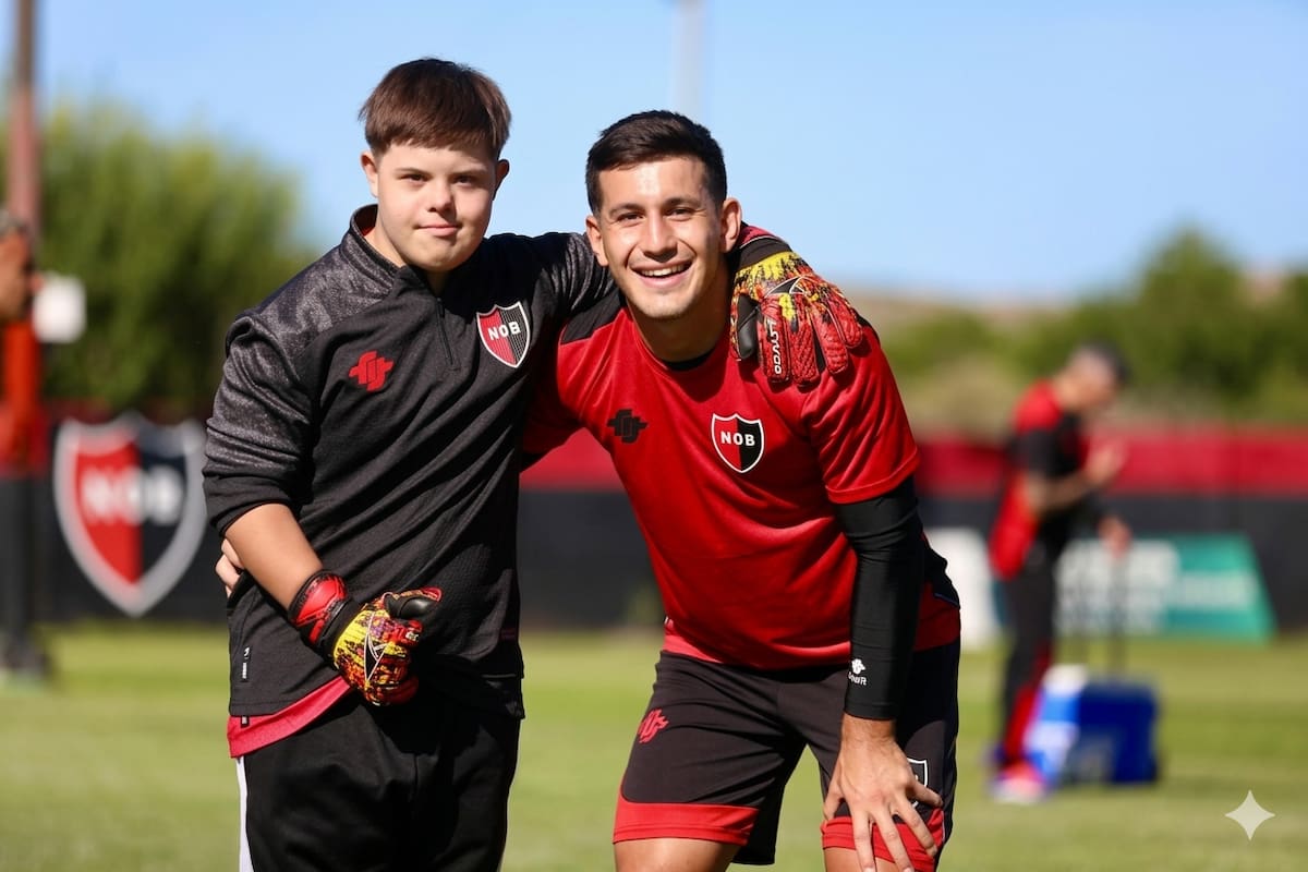 Con su hermano Estéfano.
