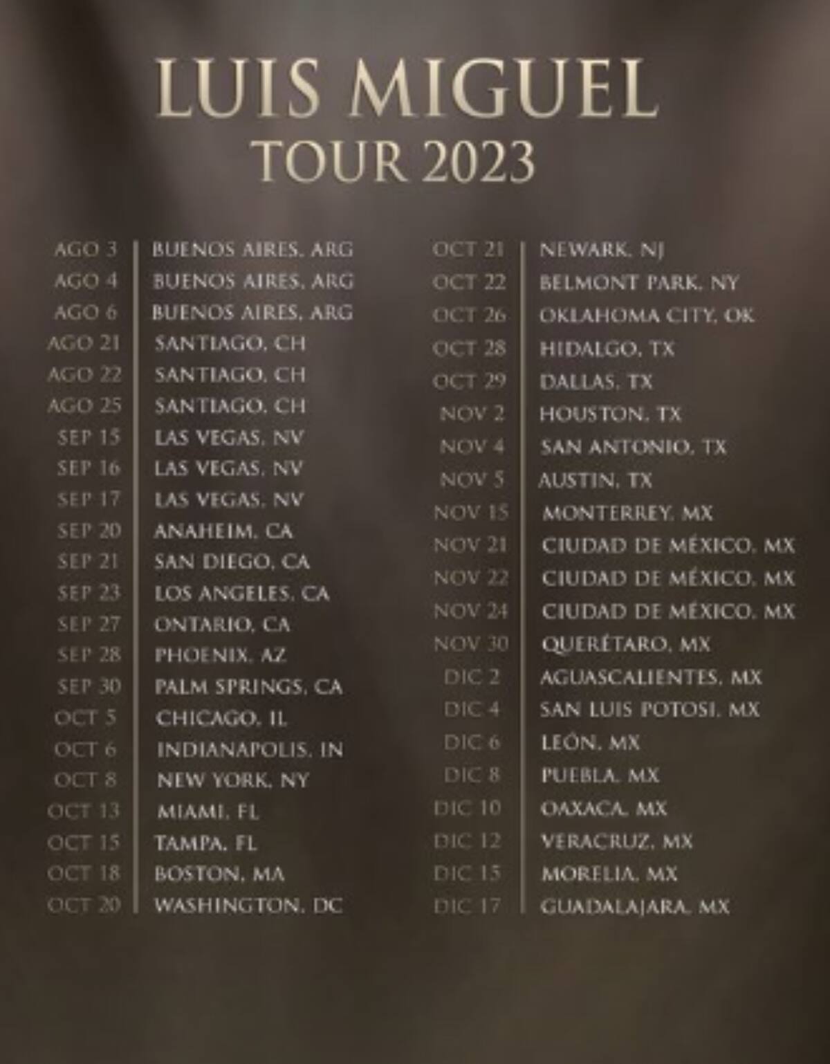 Gira Luis Miguel 2023