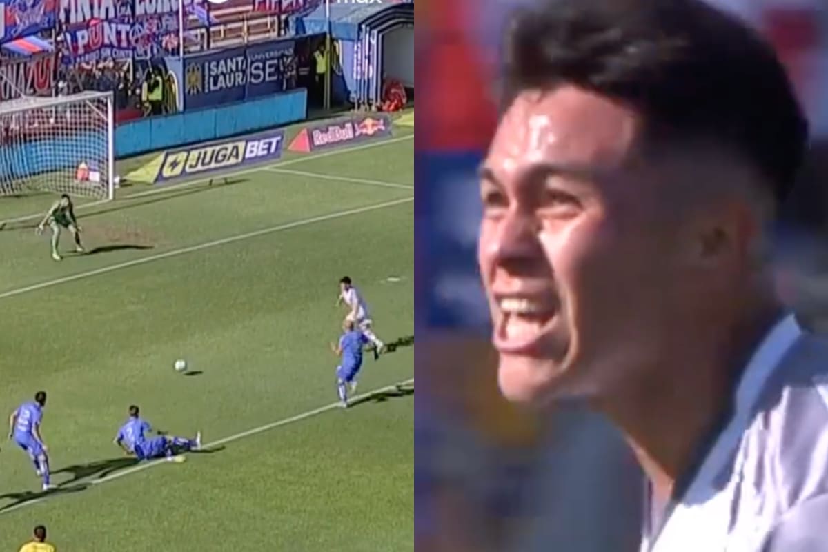 Bastián Silva anotó el primero ante la U. Foto: Captura TNT Sports.