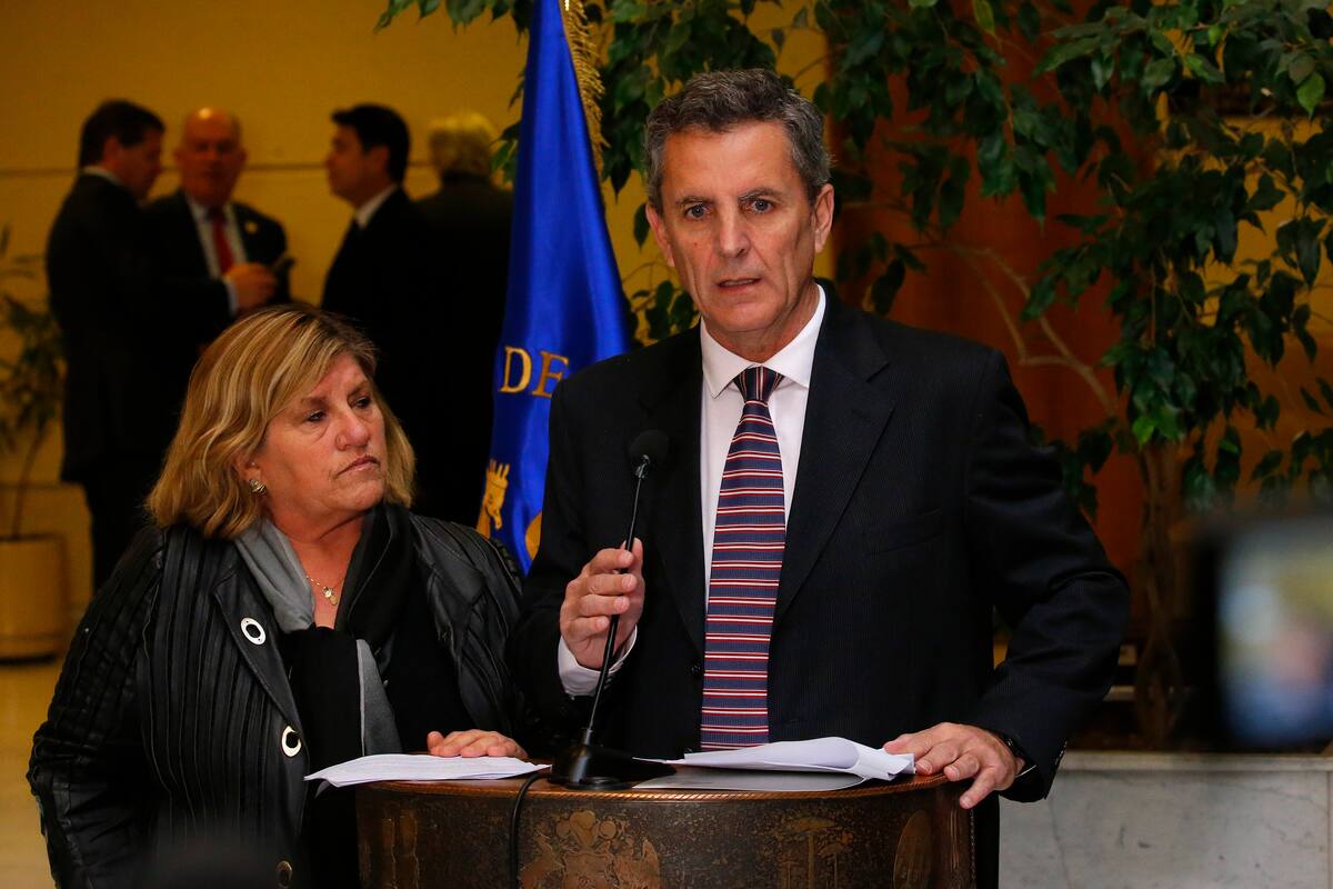 El diputado dio un punto de prensa en la Cámara de Diputados.