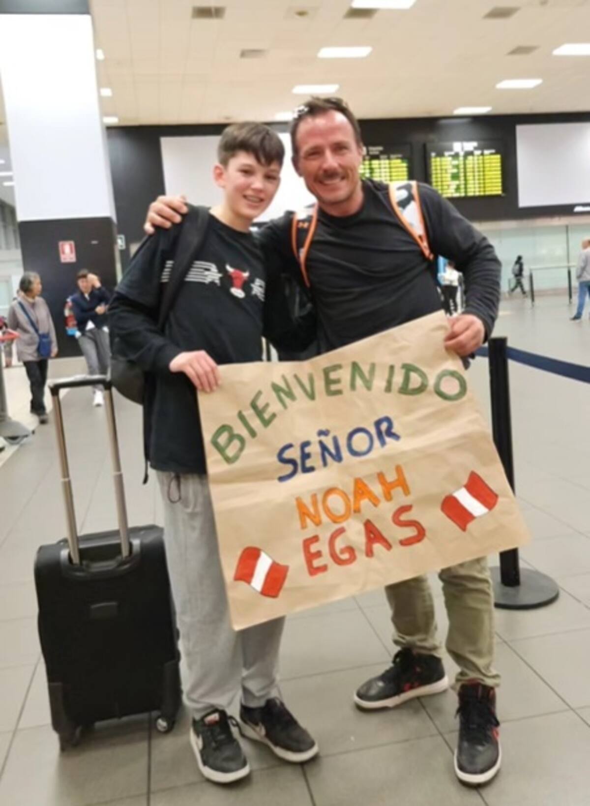 Gonzalo Egas se reencontró con Noah en Perú. Créditos: Instagram