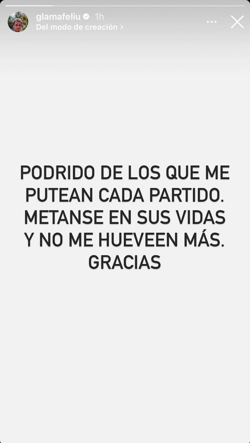 Captura de la historia de Instagram de Gonzalo Lama.