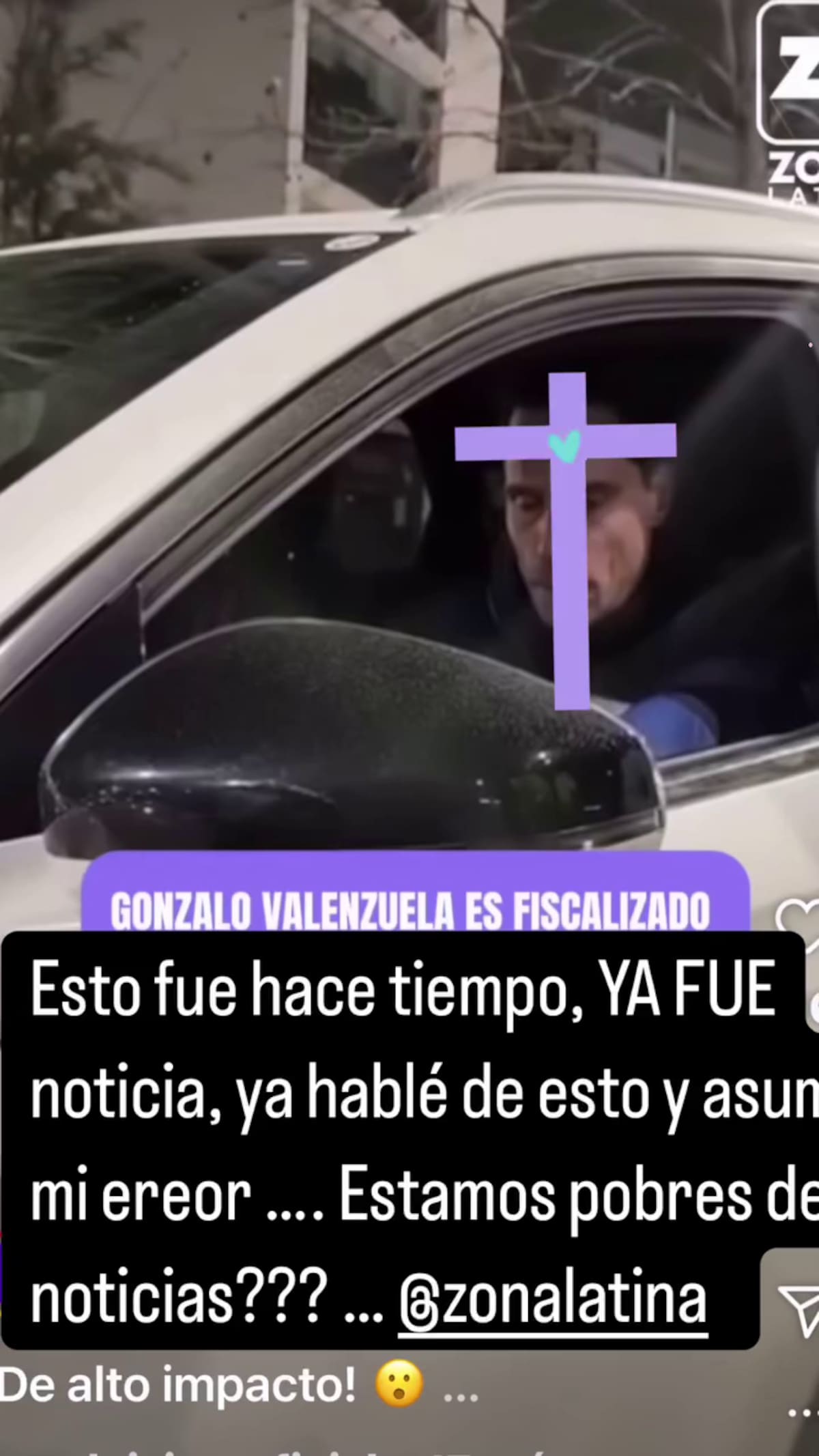 Esta es la historia que subió el actora a sus redes sociales.