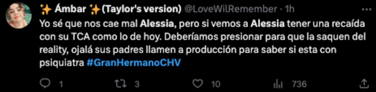 Las reacciones tras la conversación de Alessia Traverso y Francisca Maira. Foto: Twitter