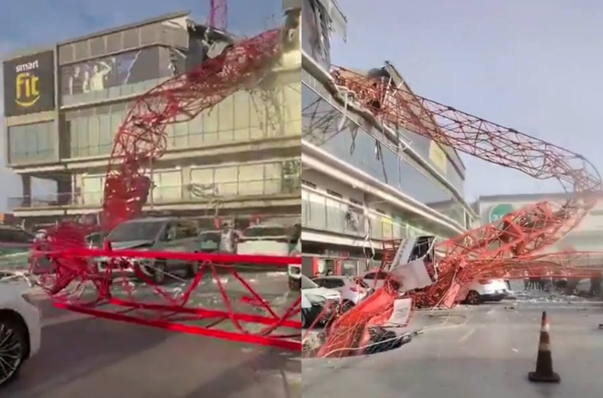 VIDEO | Las impactantes imágenes que dejó el desplome de una grúa en Arica: un fallecido y varias personas atrapadas