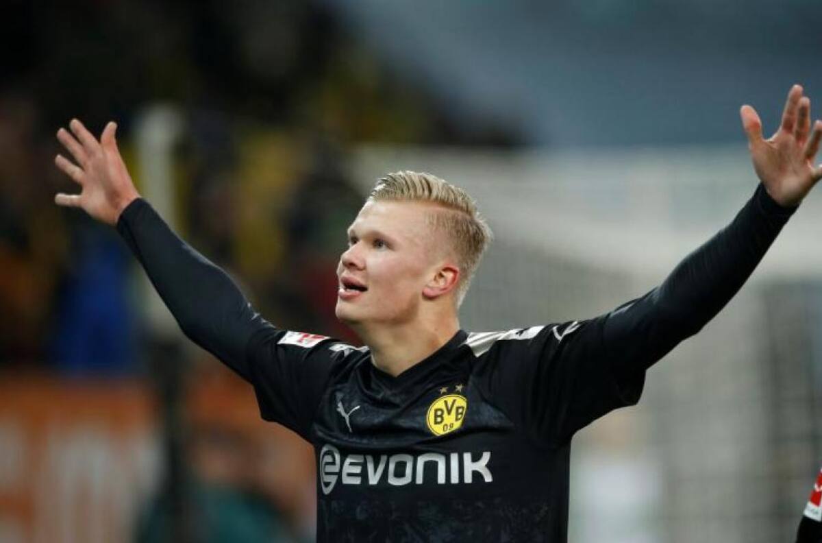 Haaland marcó su octavo gol por el Borussia Dortmund