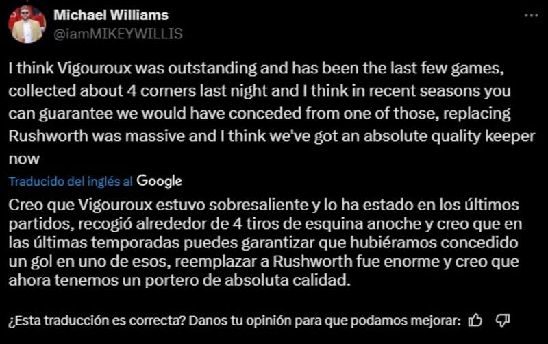 Halagos a Lawrence Vigoroux