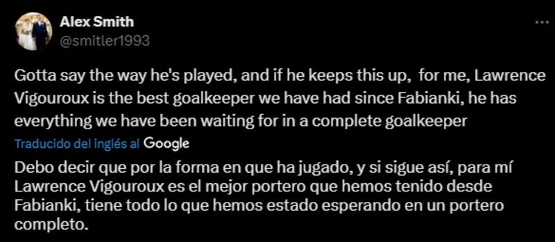 Halagos a Lawrence Vigoroux