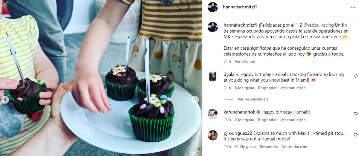 Hannah Schmitz se dijo contenta por el triunfo de Red Bull en Azerbaiyán. (Instagram: hannahschmitzf1)