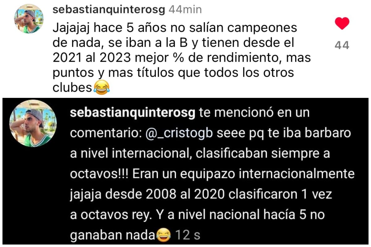 Los comentarios del hijo de Gustavo Quinteros que desataron la furia de los hinchas de Colo Colo en redes sociales