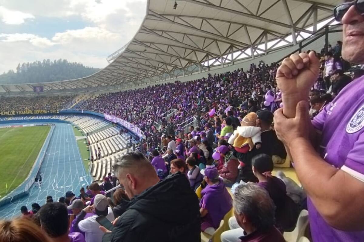 La Marea Lila ha acompañado este año a Deportes Concepción. Foto TVU Noticias