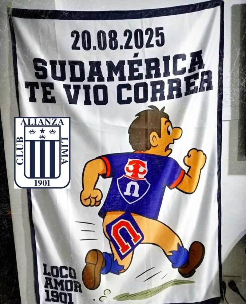 La ofensiva pancarta de los hinchas peruanos.