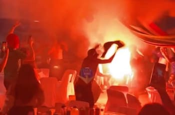 VIDEO | En pleno aniversario: así festejaron los hinchas de Audax Italiano el descenso de Unión Española